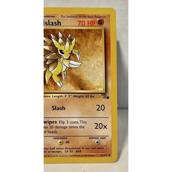 1999 Fossil Set Sandslash 41/62 Pokemon TCG WOTC NM Vintage - Picture 2 of 12